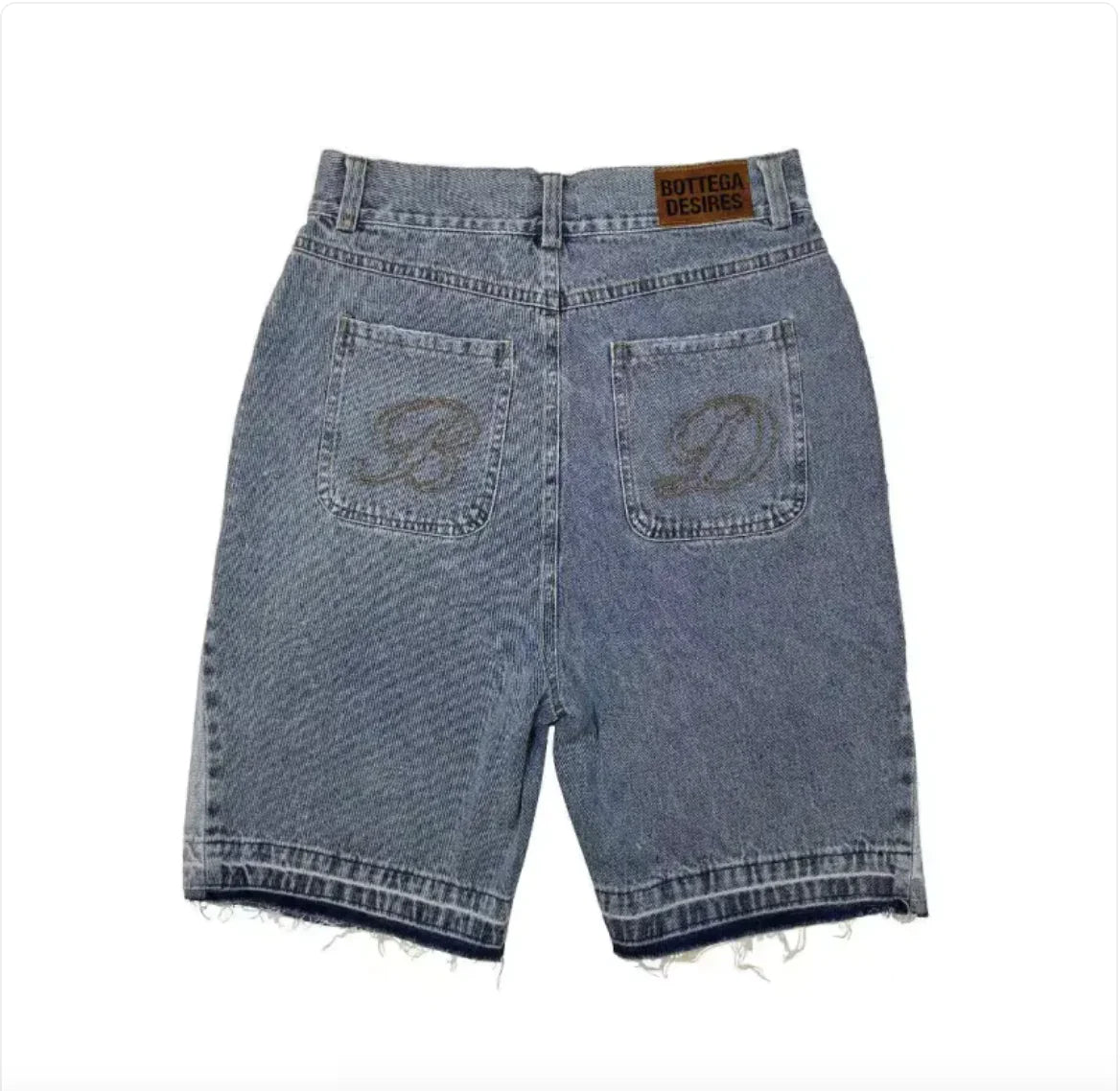 Pantalones cortos vaqueros con letras retro de marca de moda holgados para hombre de nueva moda