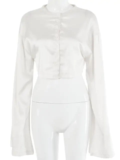 Conjunto de vestido informal de satén de dos piezas