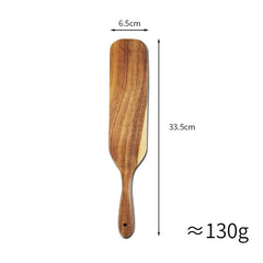 Acacia Teak Wood Long-Handled Cooking Spatula Set – Perfect for Mixing & Serving in Style!