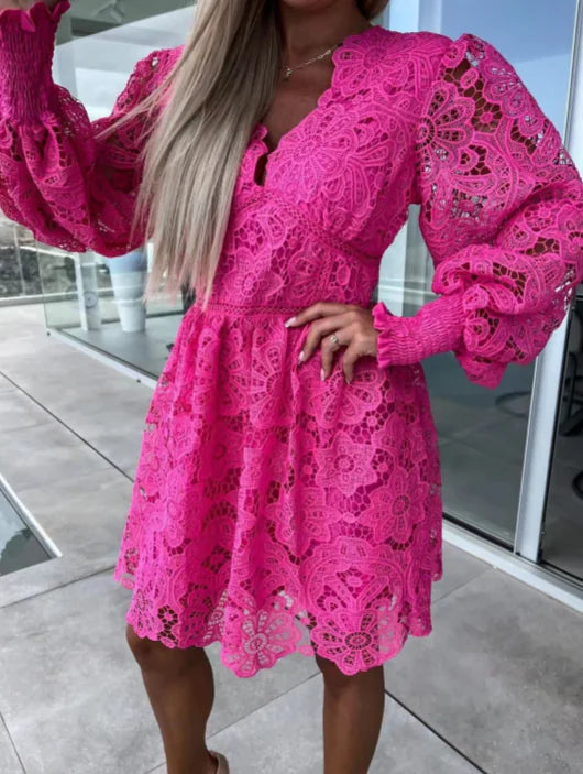 Vestido de cuello en V para mujer de moda