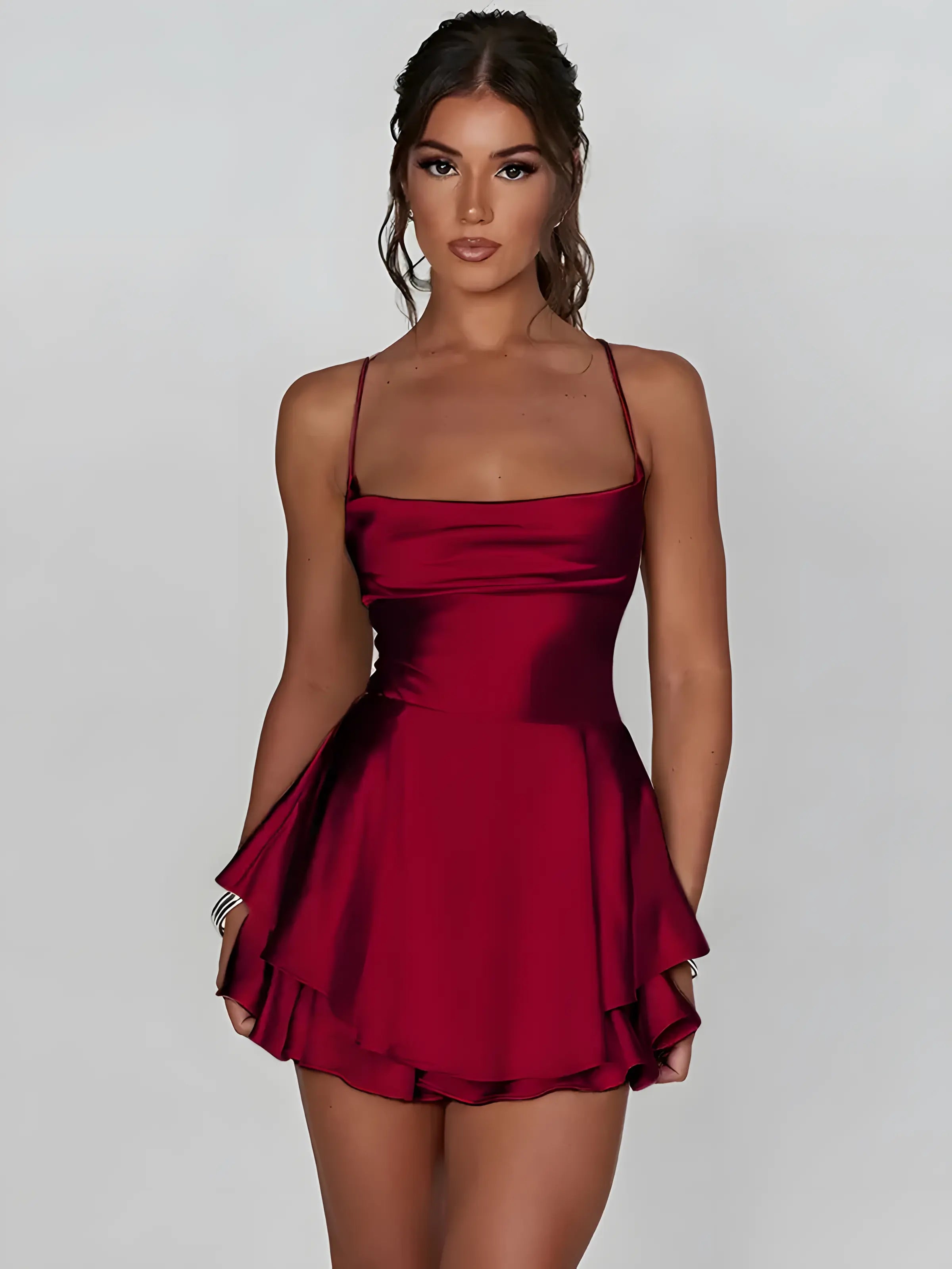Minivestido camisola de satén