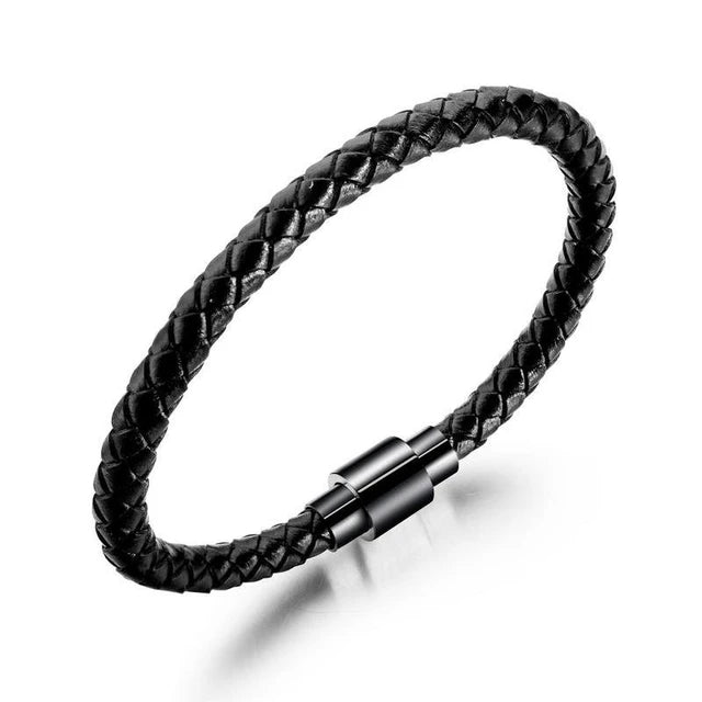 Pulsera clásica de cuero multicapa tejida a mano