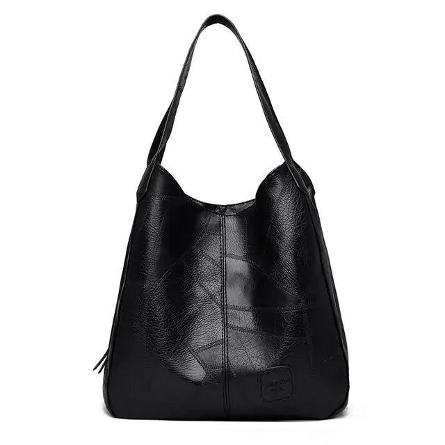 Bolso de mano vintage de piel sintética para mujer