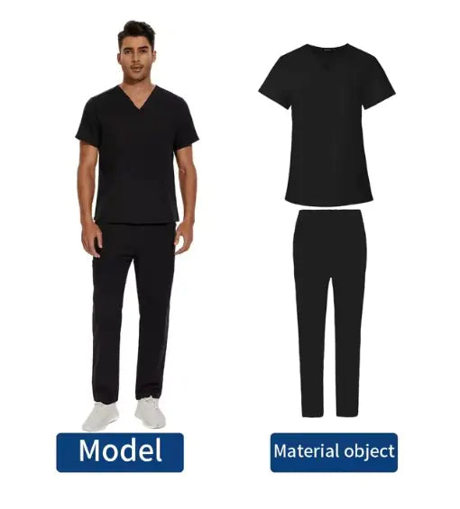 Uniforme médico con cuello en V para hombre