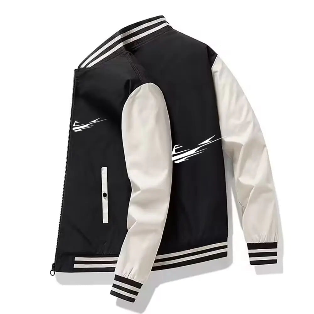 Chaqueta de camping de otoño 2023 Chaqueta deportiva para exteriores para hombre con estampado de alta calidad Chaqueta deportiva informal de marca a la moda a prueba de viento con capucha