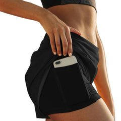 Women's High Waist Double Layer Running Shorts