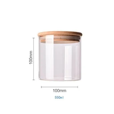 Recipientes para almacenar alimentos de vidrio de borosilicato recubierto de bambú