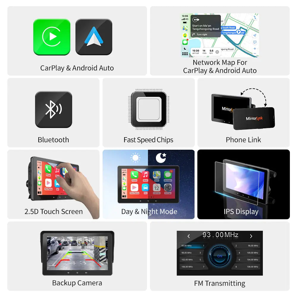 Radio con pantalla táctil para coche