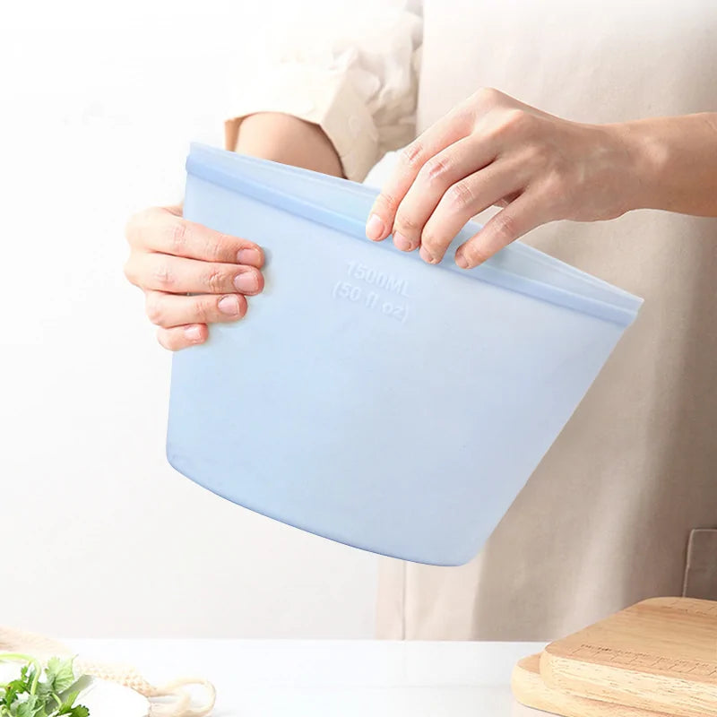 Bolsas de almacenamiento reutilizables de silicona PEVA para alimentos frescos
