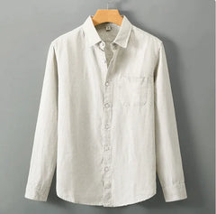 Breezy Linen Stand-Collar Shirt