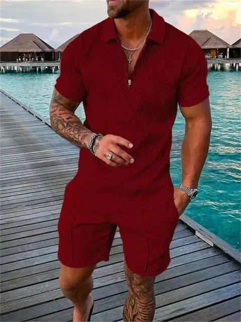 Conjunto deportivo informal de dos piezas para hombre de verano 2024