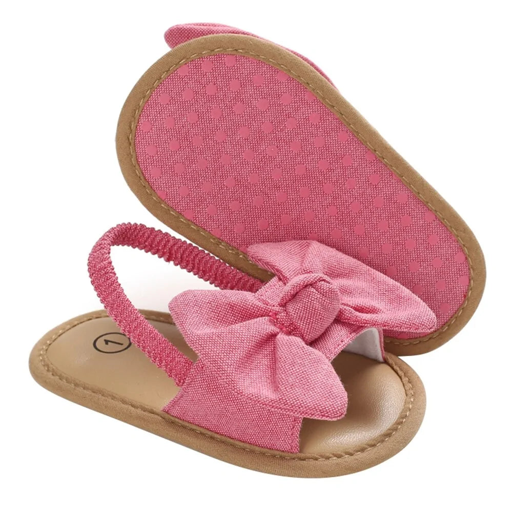 Sandalias con lazo para niñas 2020: zapatos de princesa con suela suave de verano