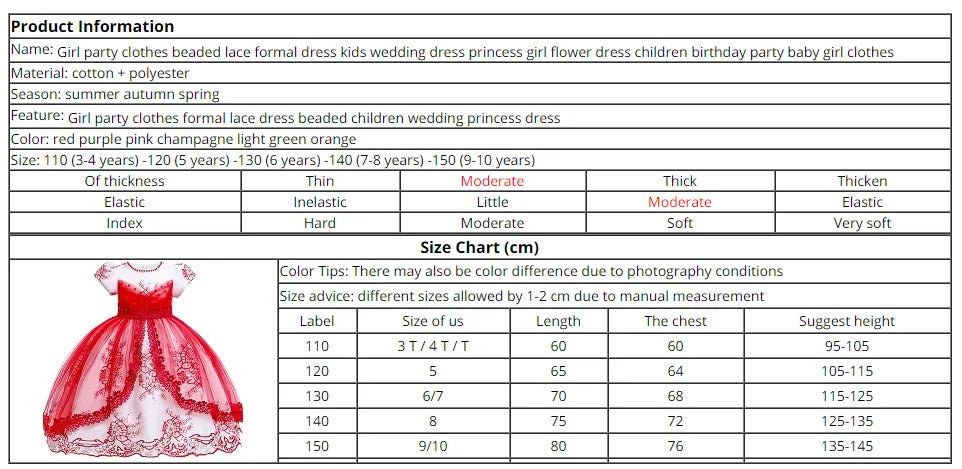Vestido de niña con bordado de cuentas