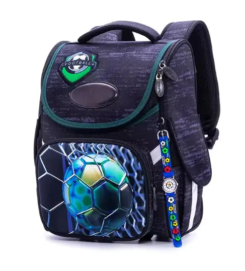 Mochila ortopédica de fútbol 3D para niños