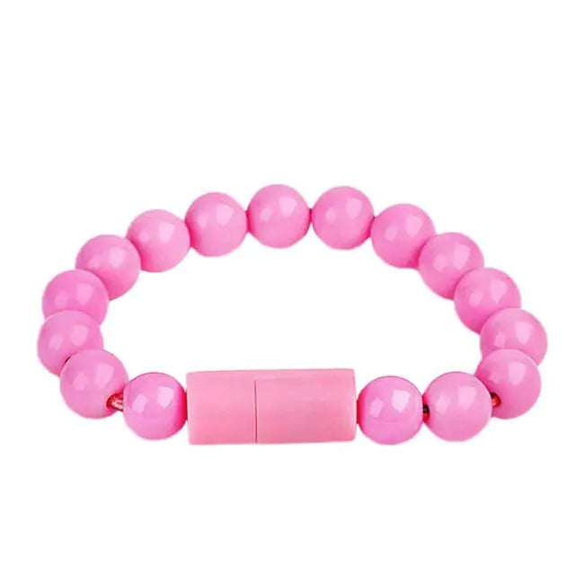 Pulsera de cuentas con cable de carga USB