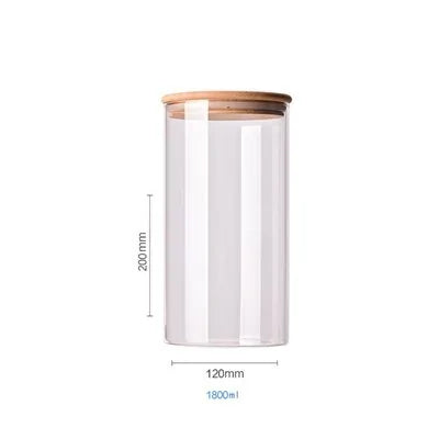 Recipientes para almacenar alimentos de vidrio de borosilicato recubierto de bambú