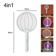 4 in 1 Electric Mosquito Killer Fly Swatter Tra