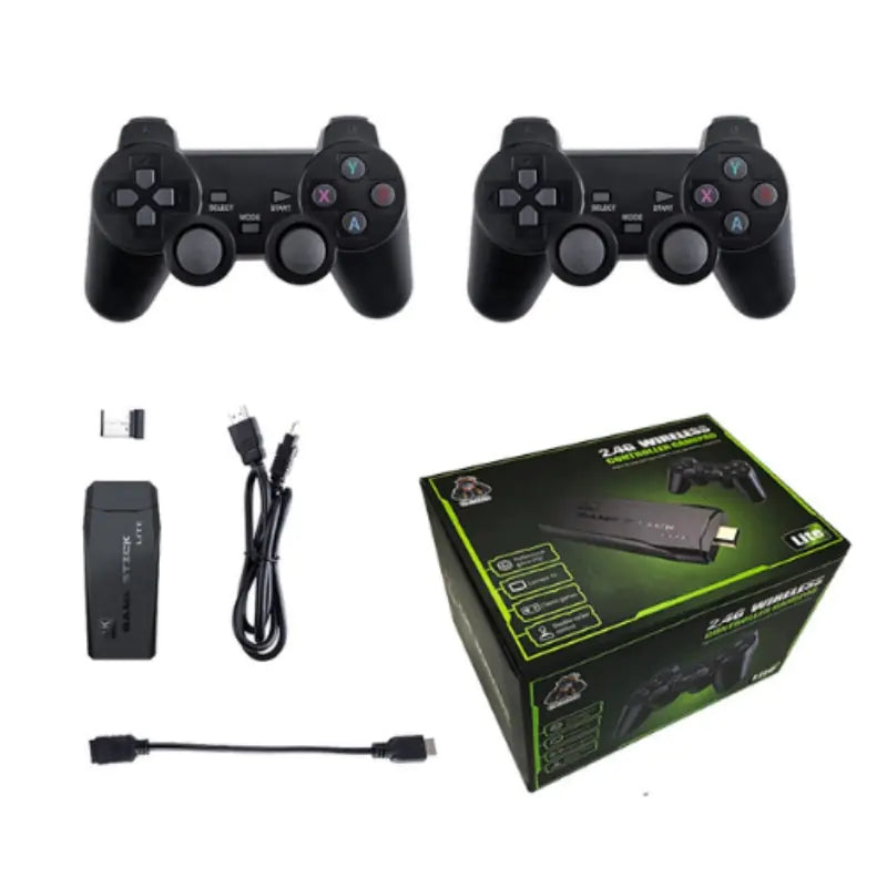 Consola de videojuegos Ewwke M8, 2,4 G, mando inalámbrico doble, 4K, 10 000 juegos, 64 GB, juegos retro