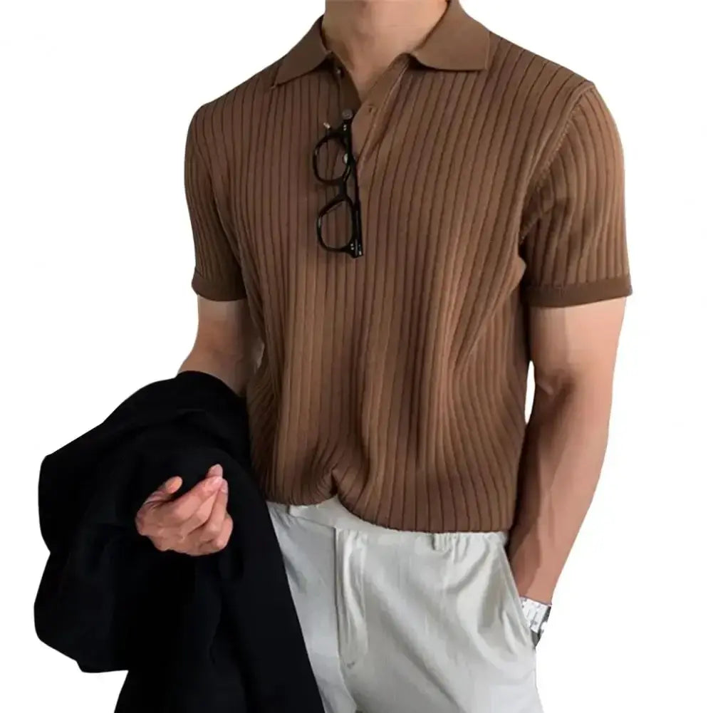 Camiseta de punto suelto con solapa