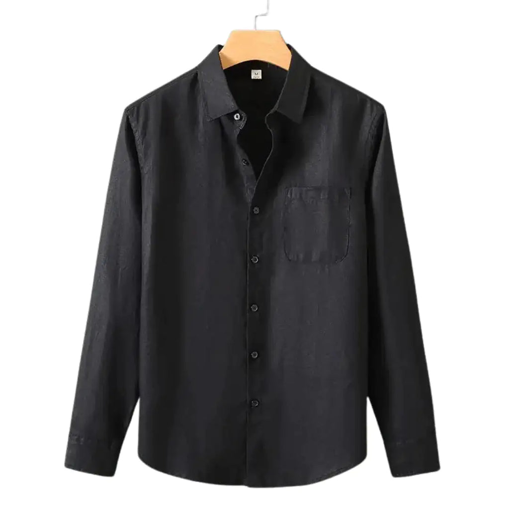 Camisa de algodón de manga larga para hombre de East Rain
