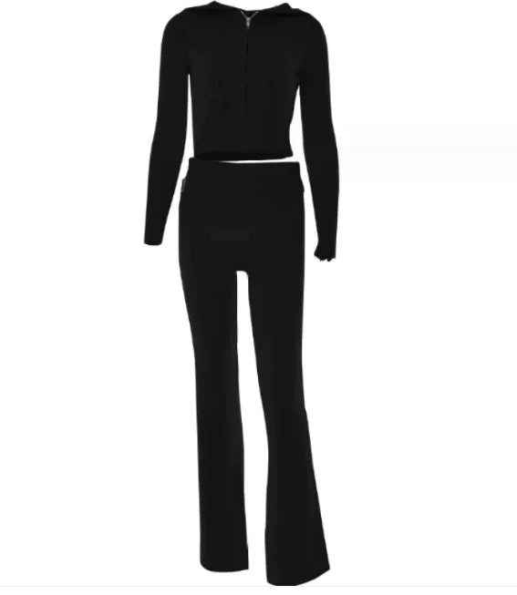 Conjunto de sudadera y pantalón de cintura alta ChicComfort