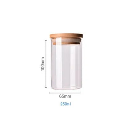 Recipientes para almacenar alimentos de vidrio de borosilicato recubierto de bambú