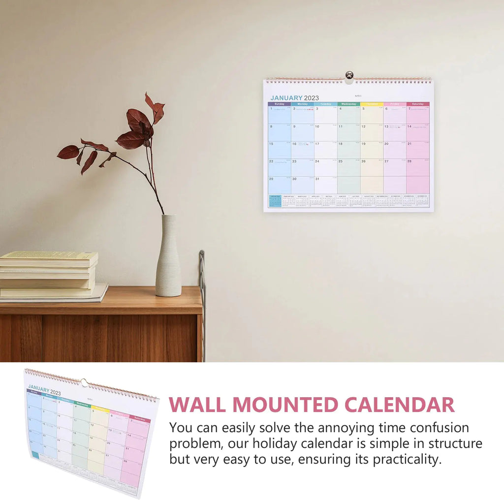 Calendario mensual colgante para colgar en la pared, para citas, para el hogar y vacaciones