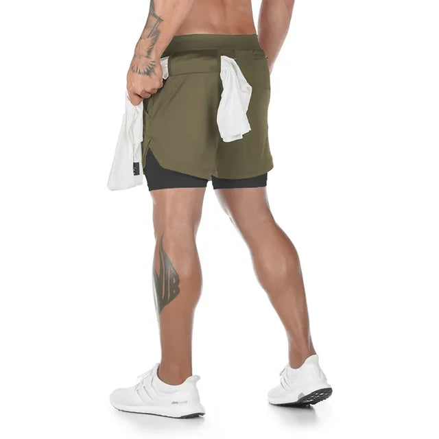 Pantalones cortos de camuflaje para correr para hombre, para deportes de gimnasio