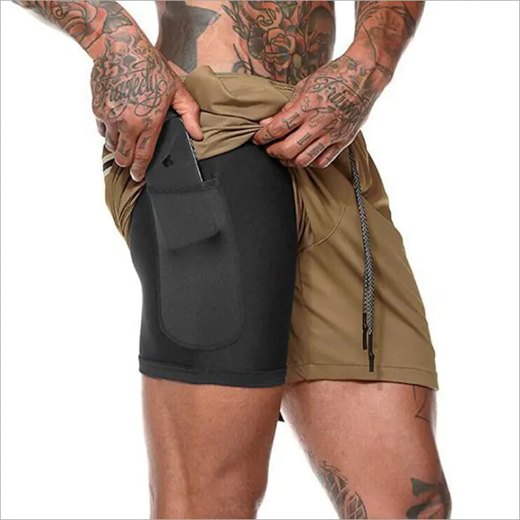 Pantalones cortos para correr Ropa deportiva doble para exteriores