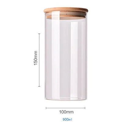 Recipientes para almacenar alimentos de vidrio de borosilicato recubierto de bambú