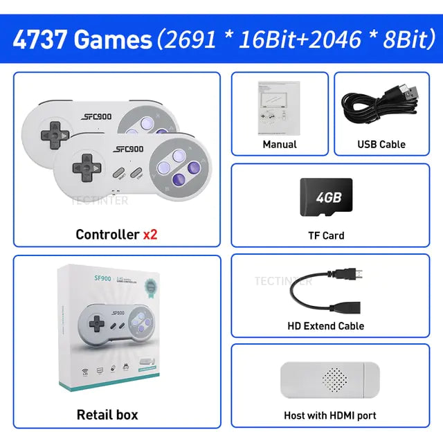 Consola de videojuegos compatible con HDMI con 1500 juegos para SNES/NES