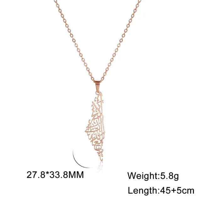 Collares unisex de acero inoxidable con mapa hueco