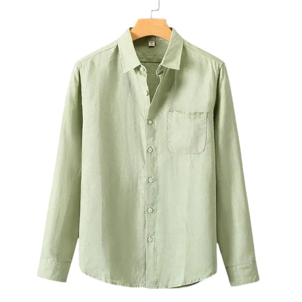 Camisa de algodón de manga larga para hombre de East Rain