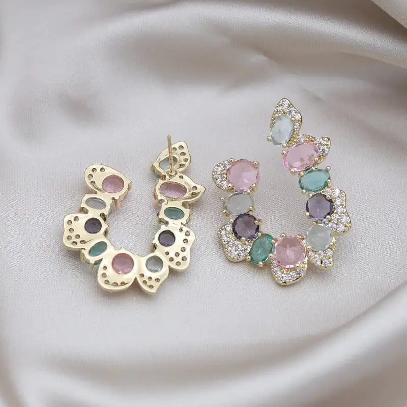 Pendientes de cristal brillante para mujer a la moda