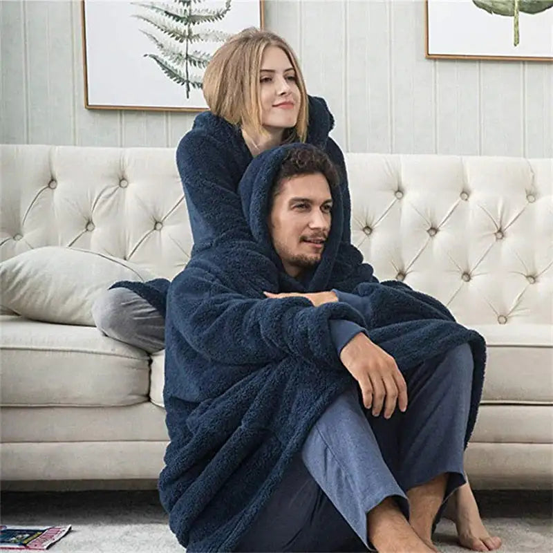 Sudadera con capucha y manta polar de gran tamaño