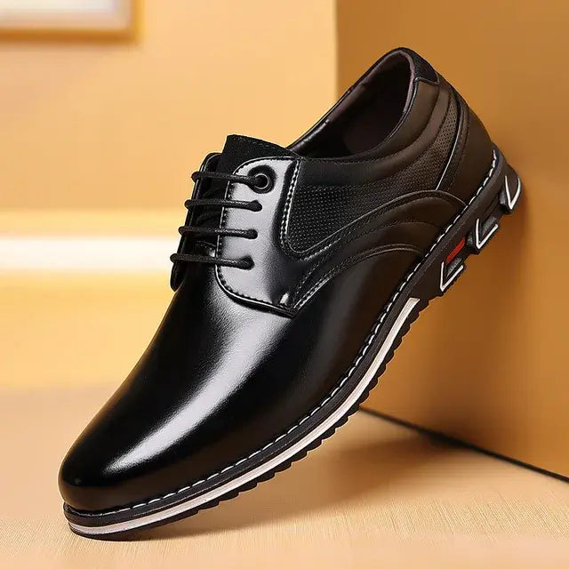 Zapatos retro para hombre, zapatos de cuero de marca de negocios