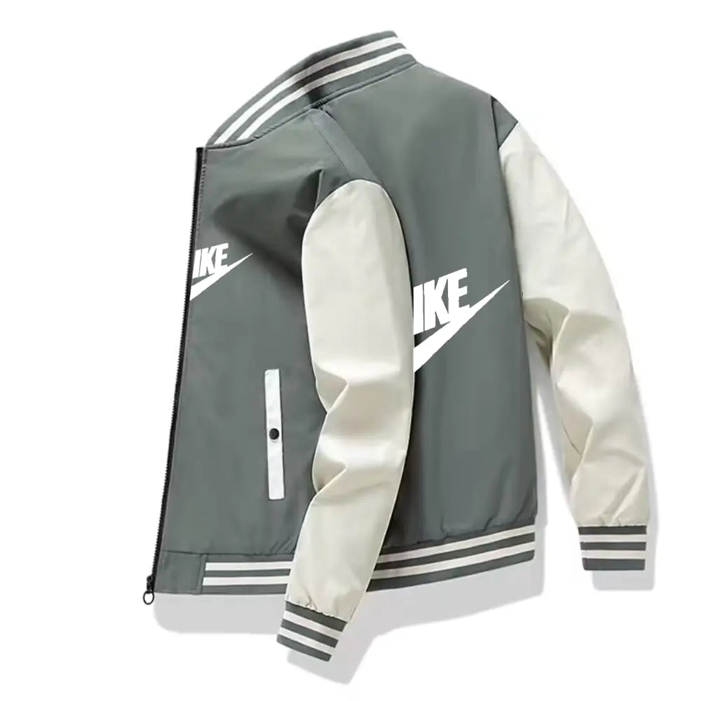 Chaqueta de camping de otoño 2023 Chaqueta deportiva para exteriores para hombre con estampado de alta calidad Chaqueta deportiva informal de marca a la moda a prueba de viento con capucha