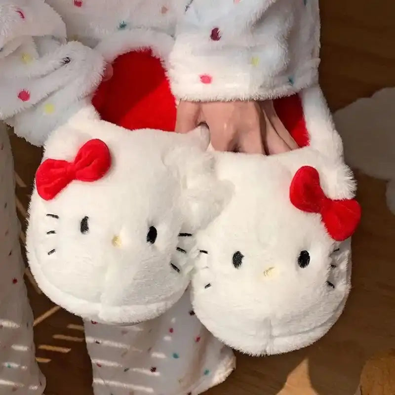 Pantuflas mullidas y esponjosas de gatito kawaii