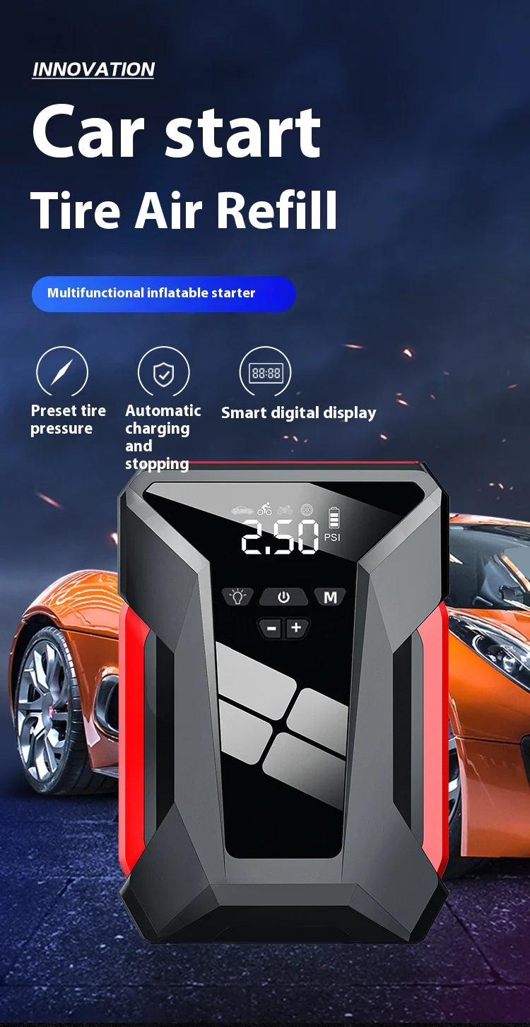 Banco de energía de emergencia para automóvil de 12 V y arrancador inflable todo en uno