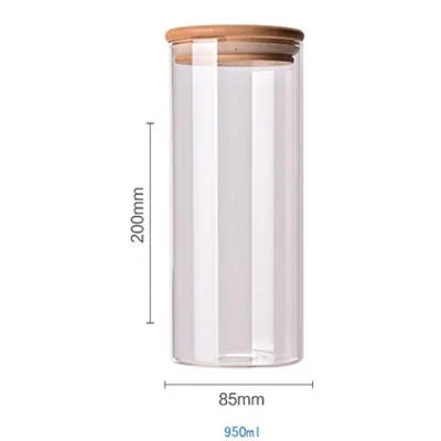 Recipientes para almacenar alimentos de vidrio de borosilicato recubierto de bambú