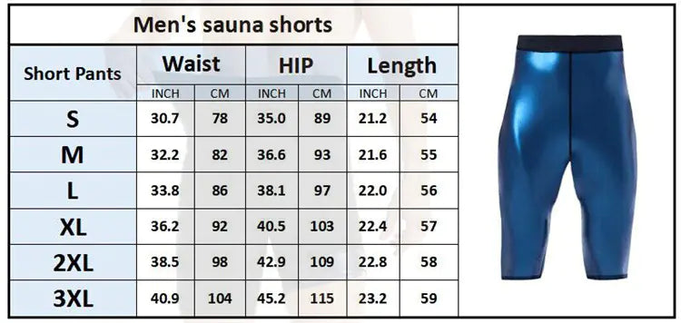 Pantalones cortos de sauna para hombre