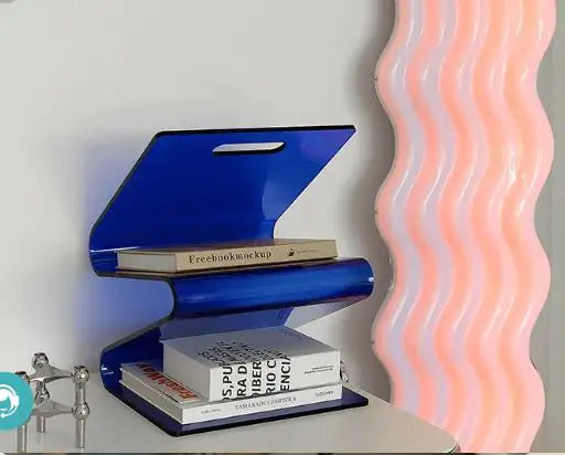 Estantería decorativa de acrílico con forma de W estilo retro