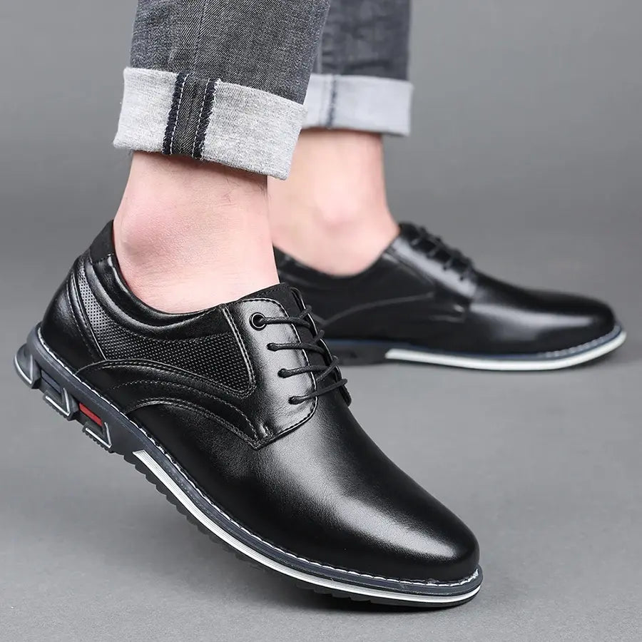 Zapatos retro para hombre, zapatos de cuero de marca de negocios