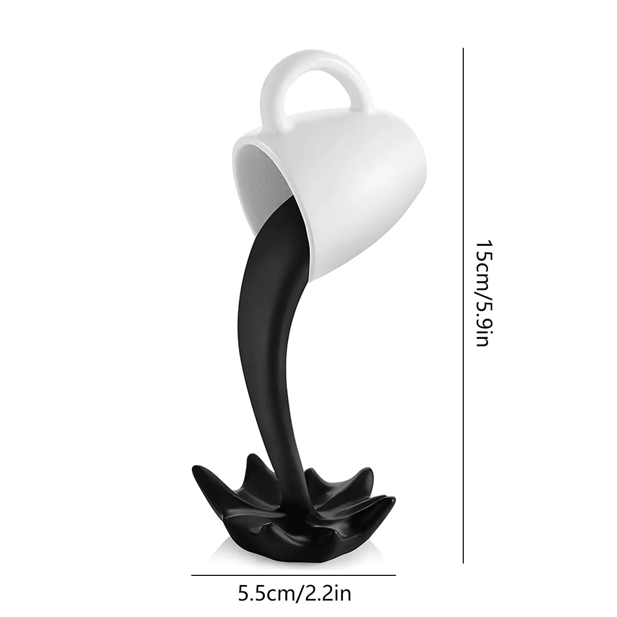 Estatuas de resina Taza de café flotante Escultura artística Cocina Hogar