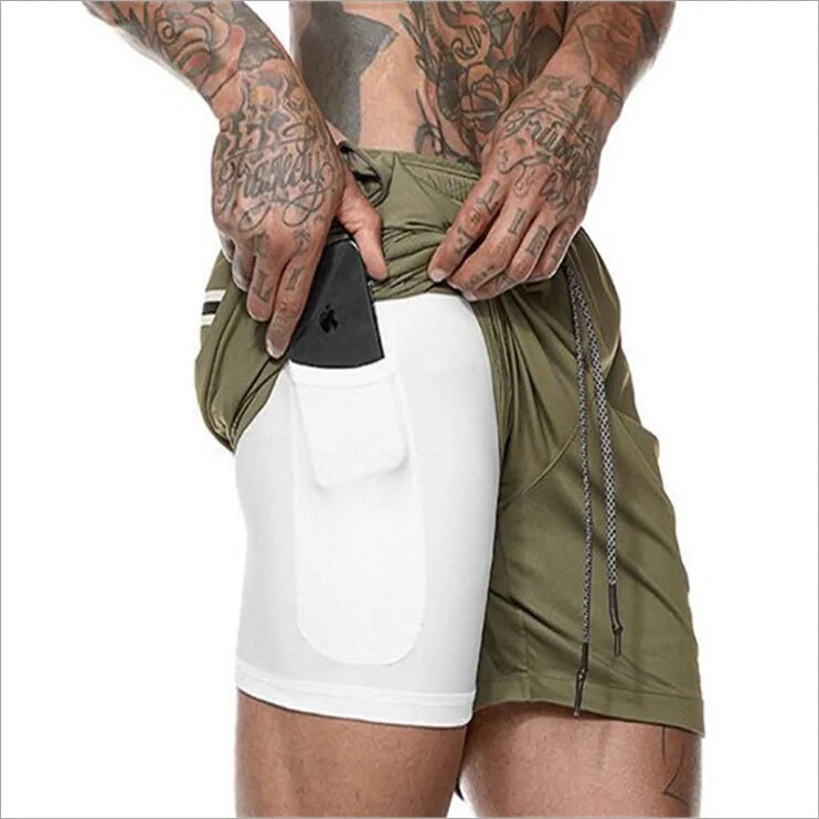 Pantalones cortos para correr Ropa deportiva doble para exteriores