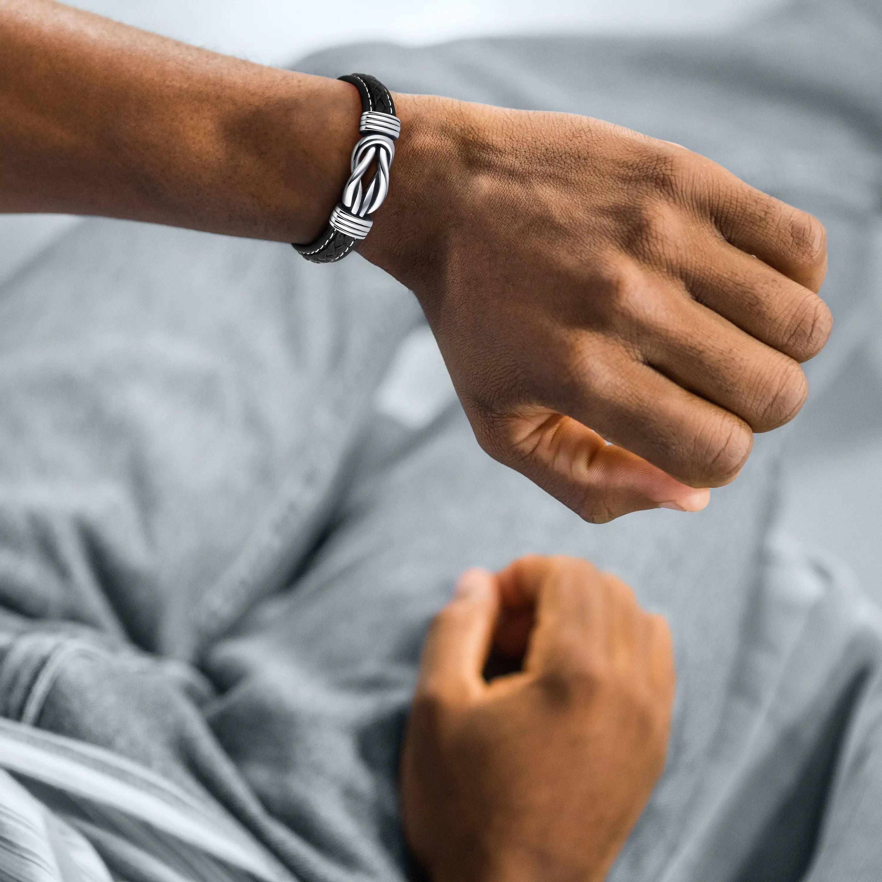 Pulsera de Cuero Trenzada Madre e Hijo Conectados por Siempre