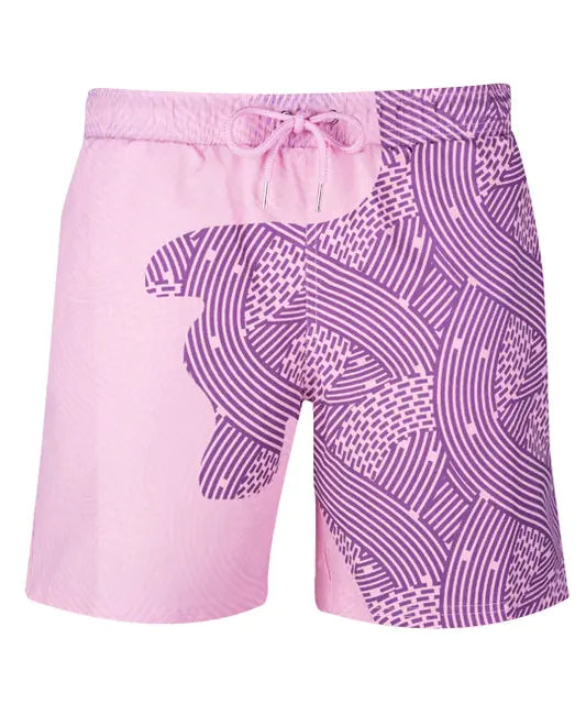 Pantalones cortos de playa para hombre con cambio de color mágico