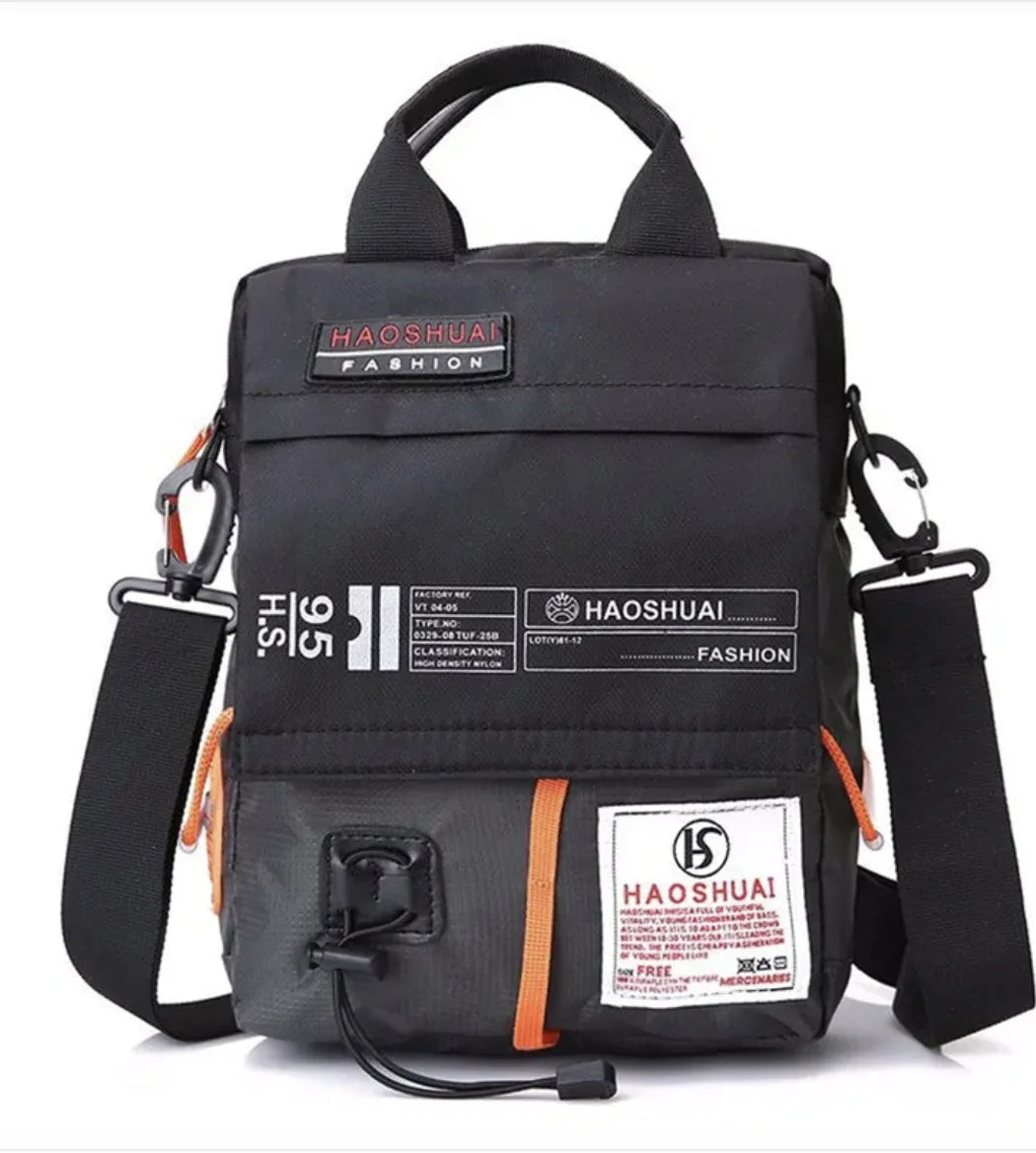 Bolso bandolera de nailon para exteriores y mochila pequeña tipo mensajero para hombre
