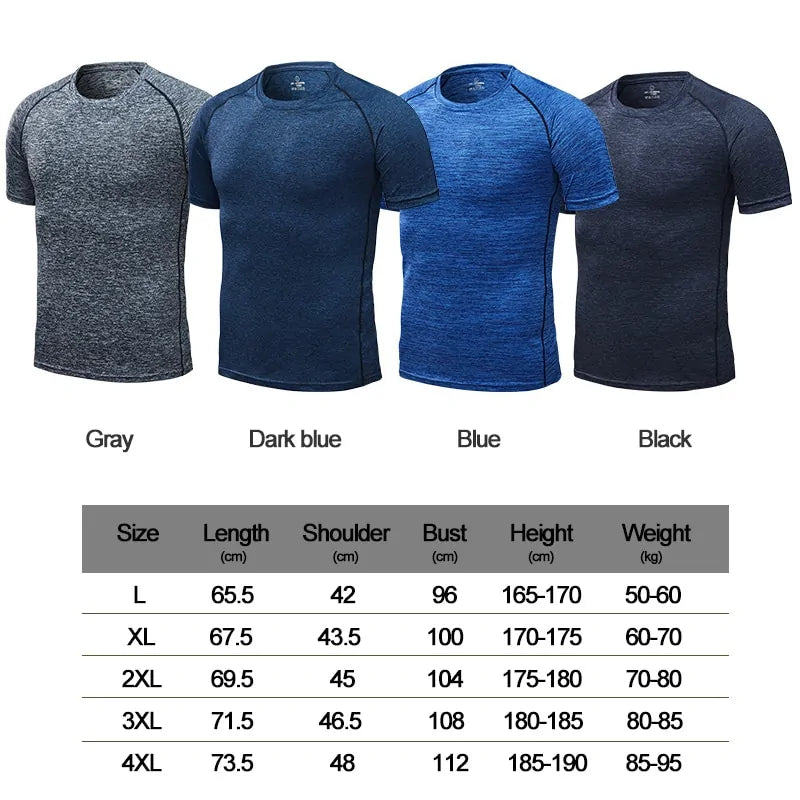 Camisetas de running de compresión de secado rápido para hombre: ropa deportiva para fitness y fútbol