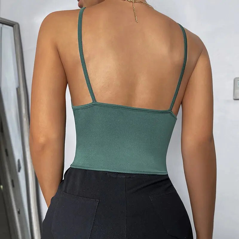 Top corto sexy de fiesta con tirantes finos